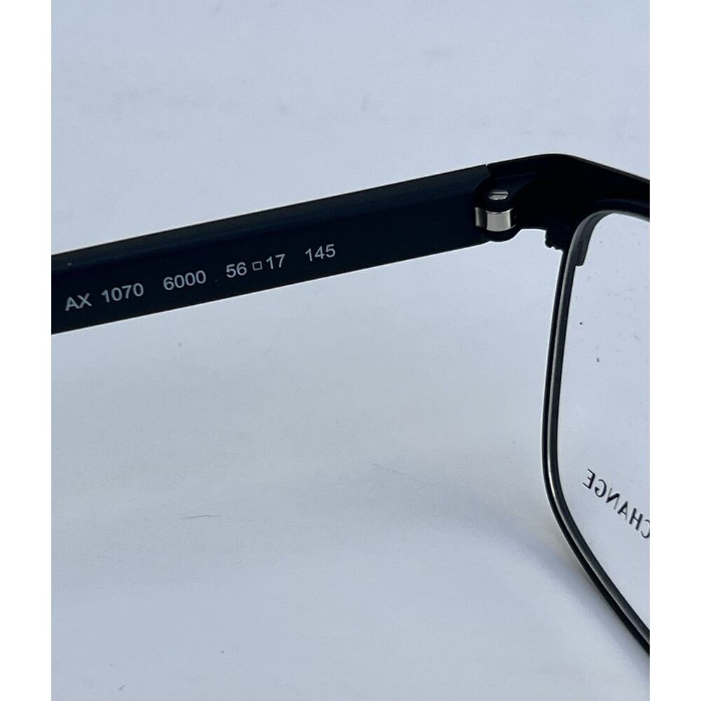 ARMANI EXCHANGE AX1070 Matte Black Rectangle Lightweight Metal Frame 56 17 145 - Picture 6 of 10